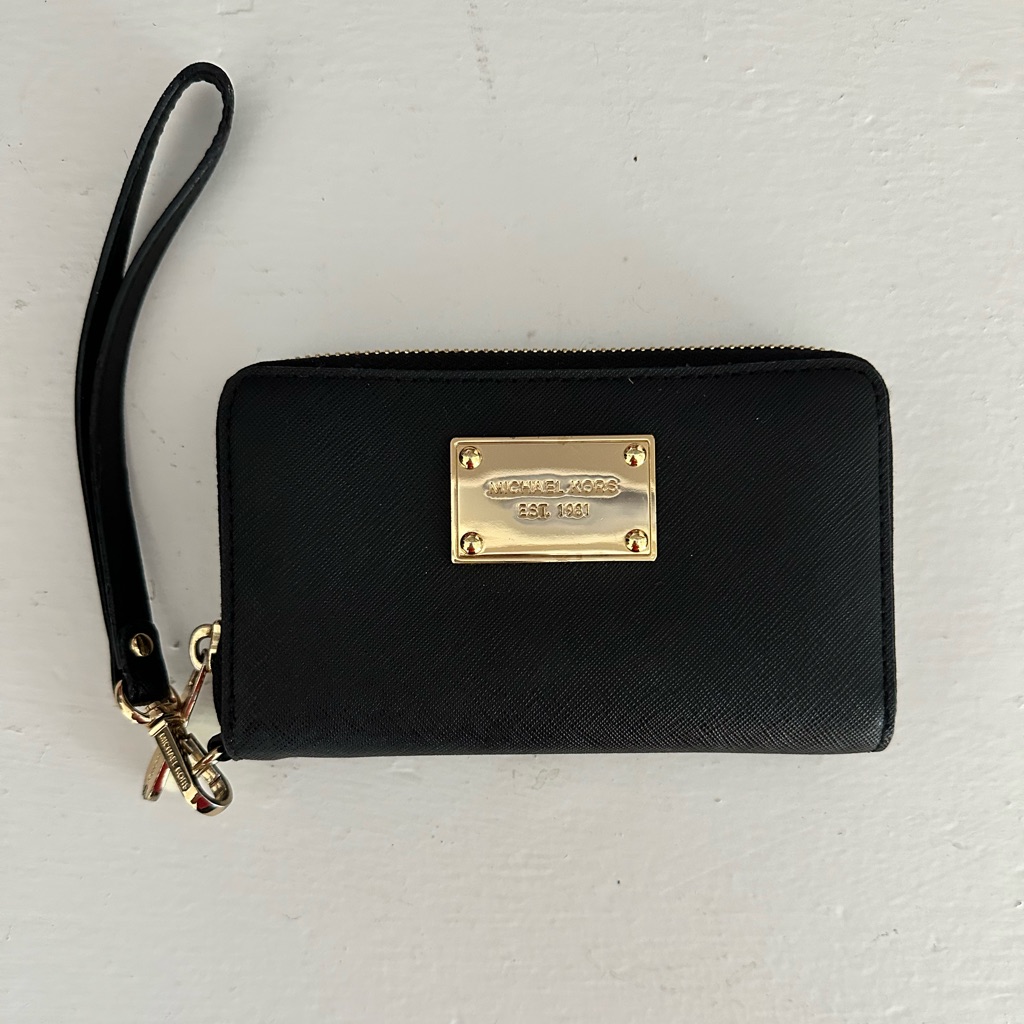 Michael Kors Black Saffiano Leather Mini Wristlet